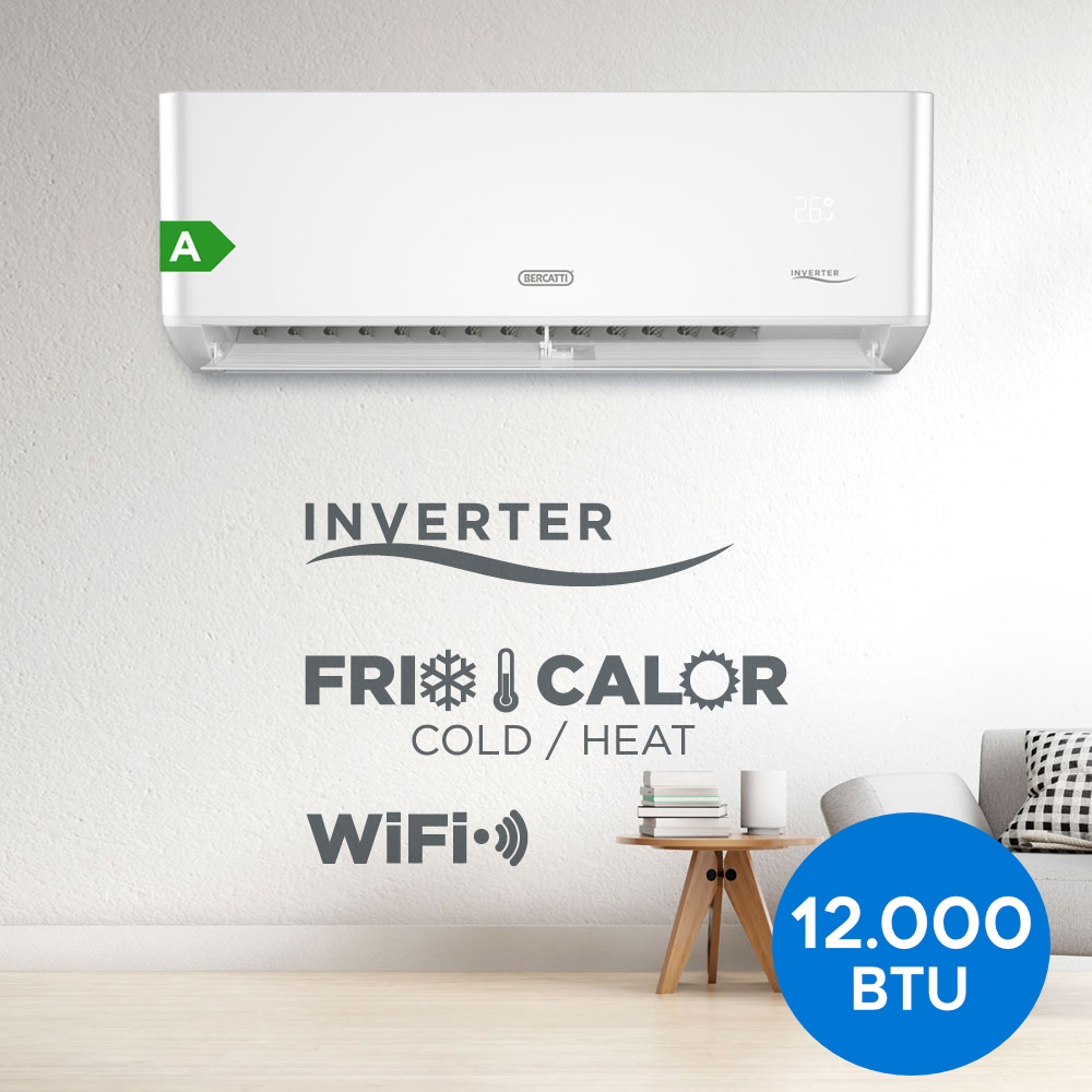 Aire acondicionado Bercatti - 12.000 BTU - Split - Inverter Wifi - BAC 12.0