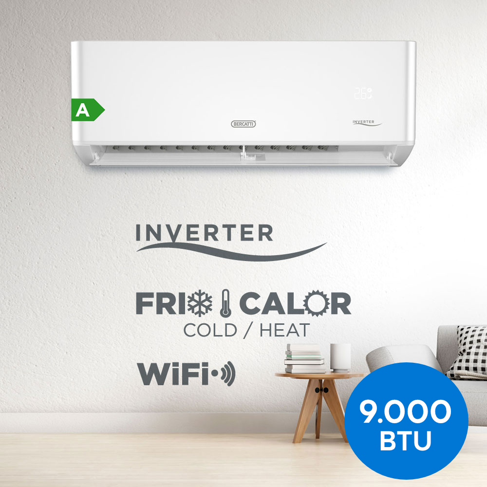 Aire acondicionado Bercatti - 9.000 BTU - Split - Inverter Wifi - BAC 9.0